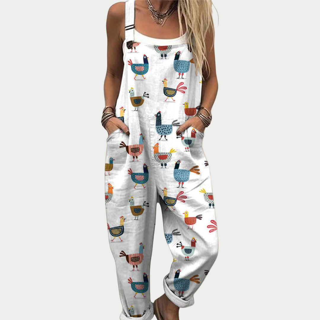 Comfortable Printed Dungarees