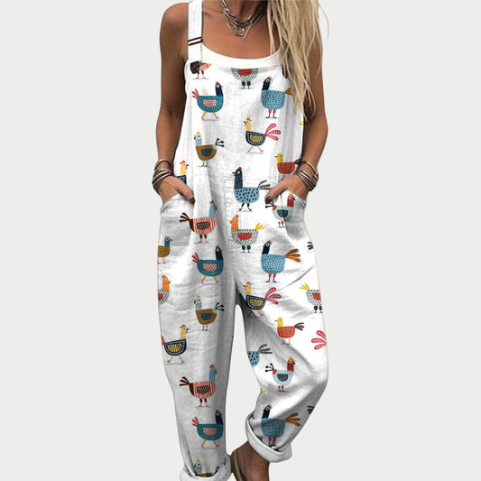 Comfortable Printed Dungarees