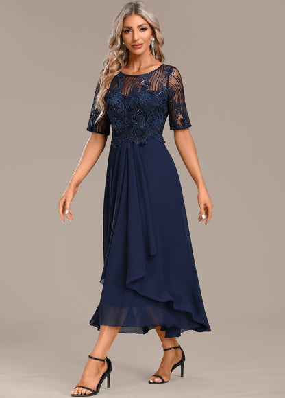 Elowen Navy Lace Midi Dress