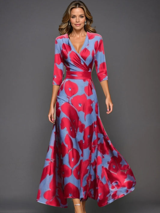 Amelira Floral V-Neck Maxi Dress