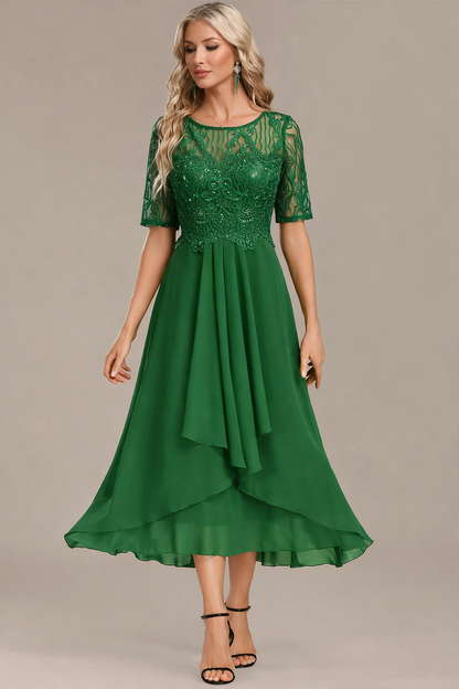 Elowen Navy Lace Midi Dress