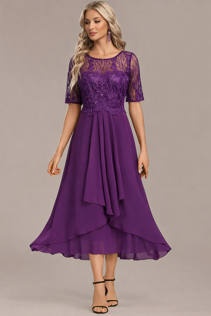 Elowen Navy Lace Midi Dress