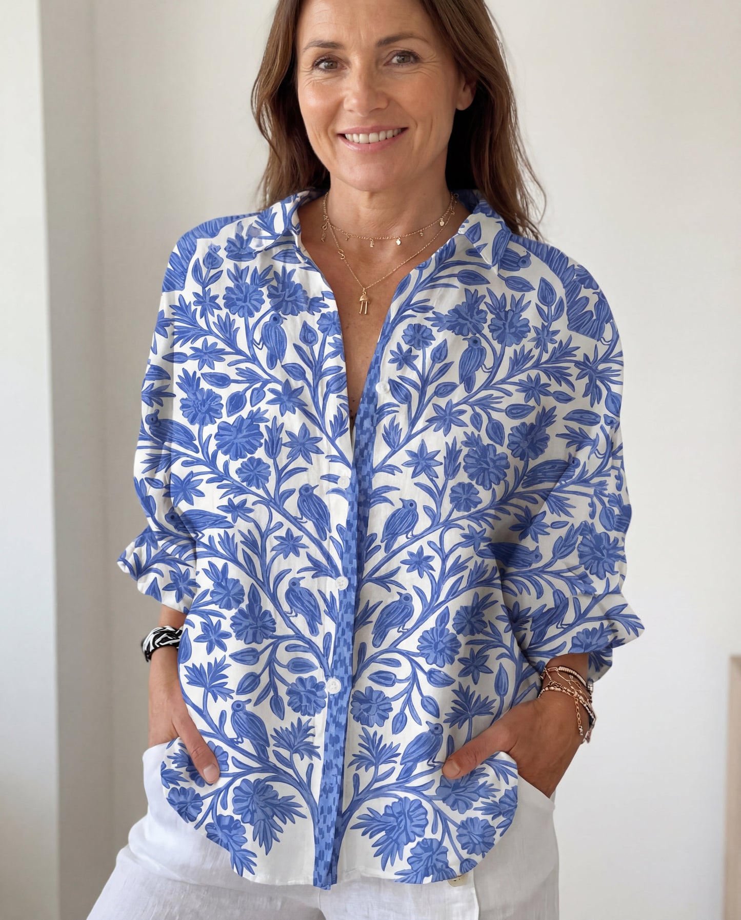 Isabella | Blue Garden Blouse