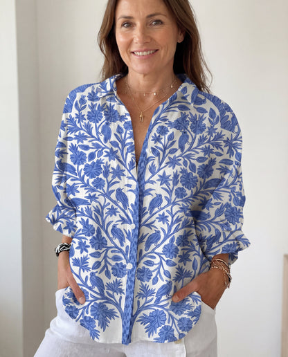 Isabella | Blue Garden Blouse