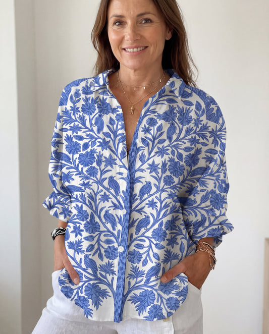 Isabella | Blue Garden Blouse
